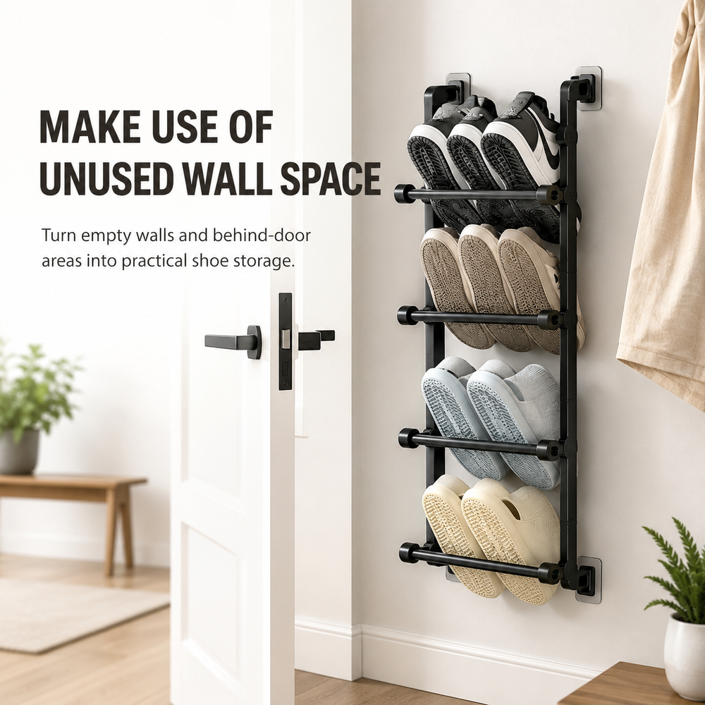 ๐ Foldable Wall Shoe Rack โ Save Space & Stay Organized | 50% OFF ๐ฅ