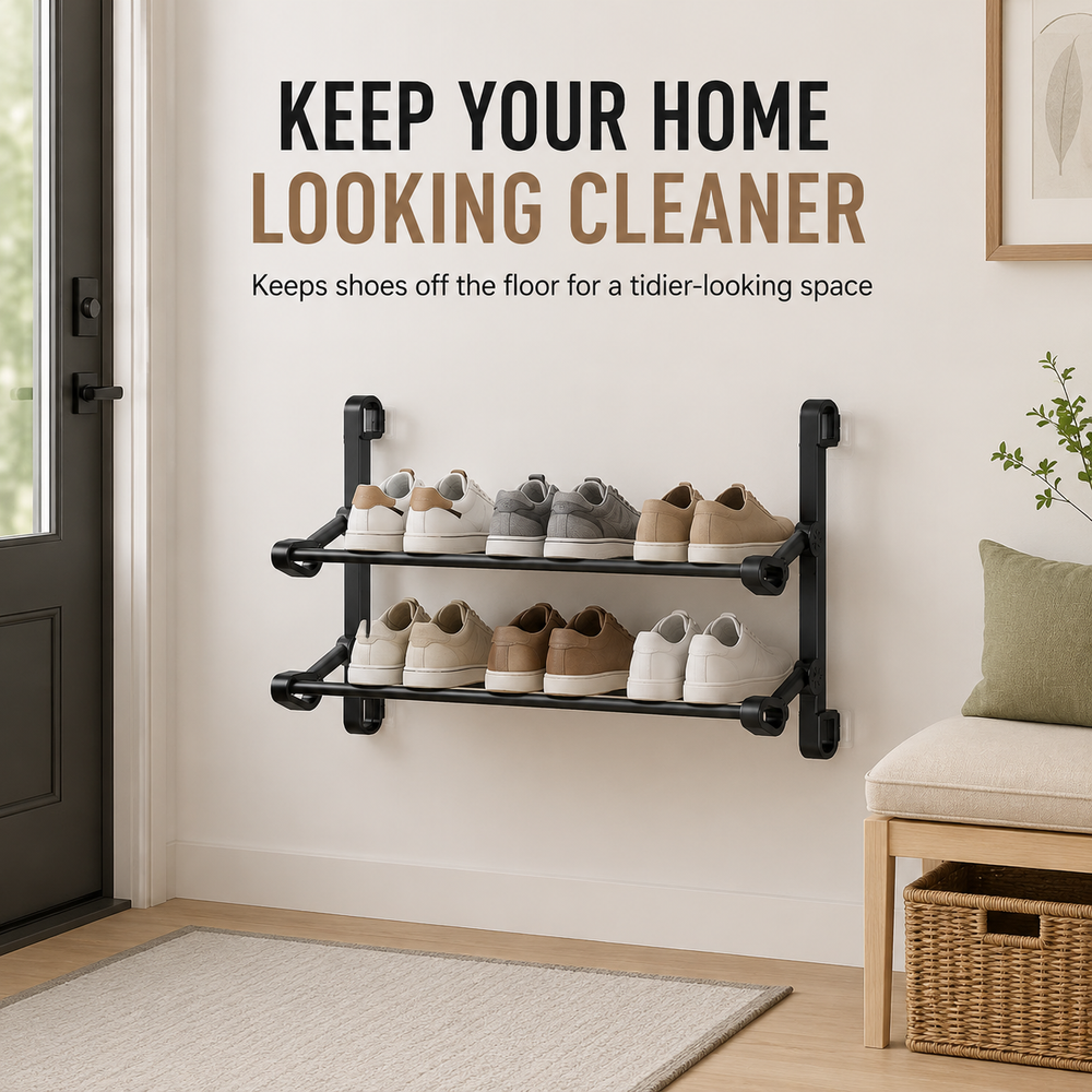 ๐ Foldable Wall Shoe Rack โ Save Space & Stay Organized | 50% OFF ๐ฅ